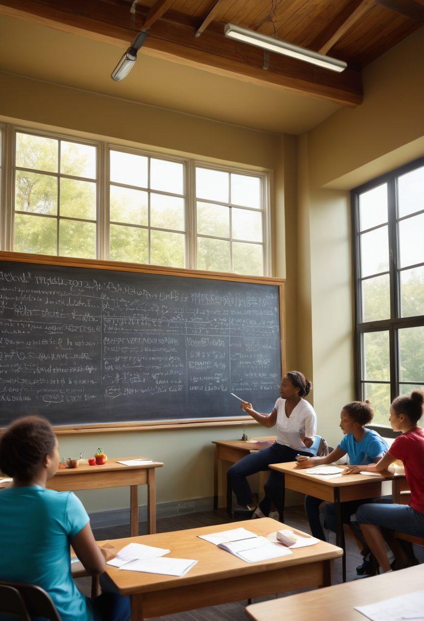 A diverse group of students engaged in a lively health workshop, with a chalkboard showcasing health statistics and educational resources. In the background, a tall bridge symbolizes connection and growth in health education. Natural sunlight streams in through large windows, illuminating the scene and creating a warm atmosphere. Incorporate symbols of health like stethoscopes and apples, and vibrant representations of various cultures. super-realistic. vibrant colors. educational setting.